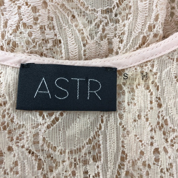 ASTR Beaded Lace Blush Baby Pink Cropped Top - Picture 6 of 8